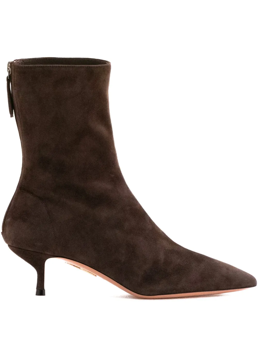 Aquazzura suede pointed-toe ankle boots Brown
