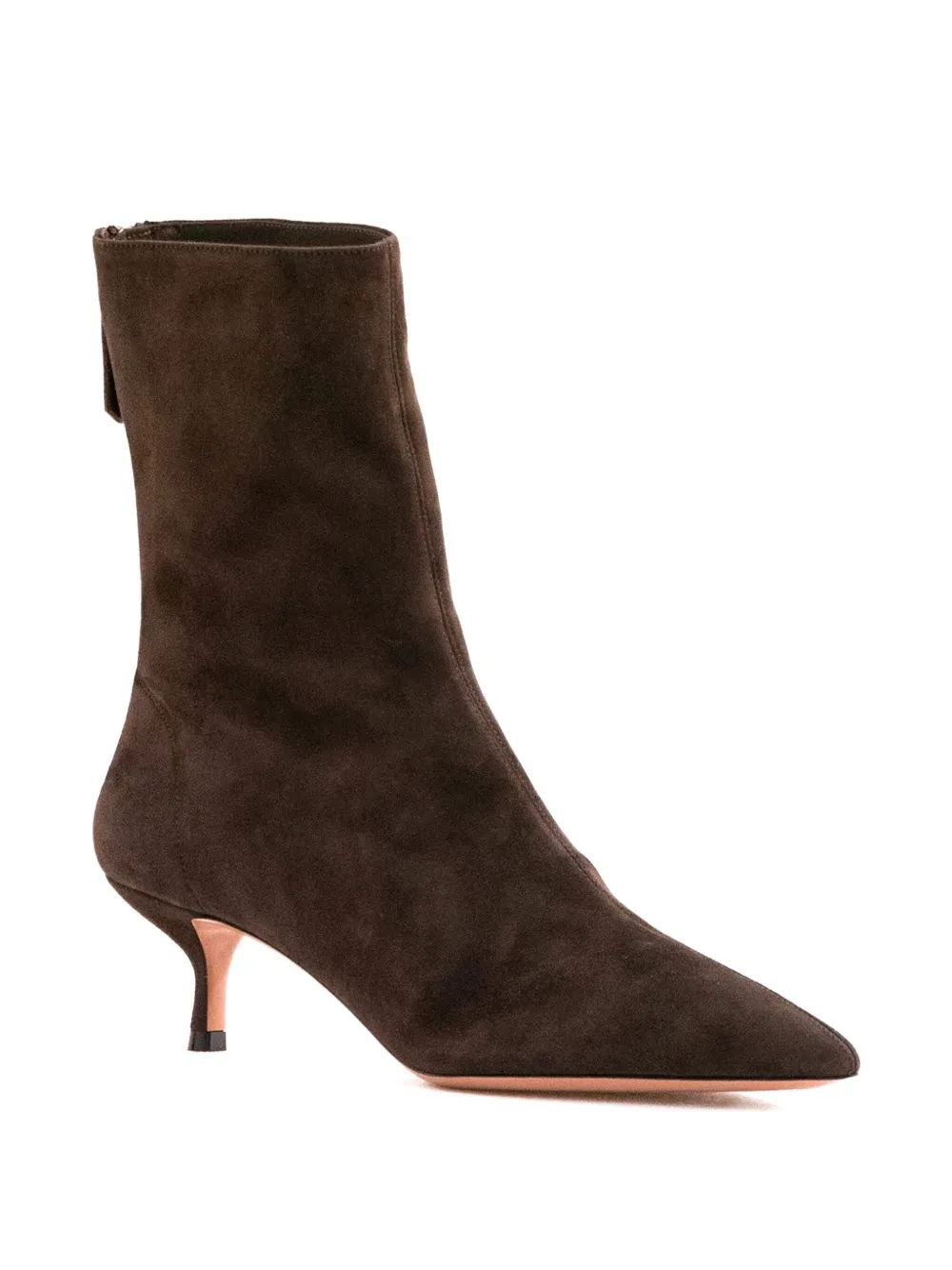 Aquazzura suede pointed-toe ankle boots Brown