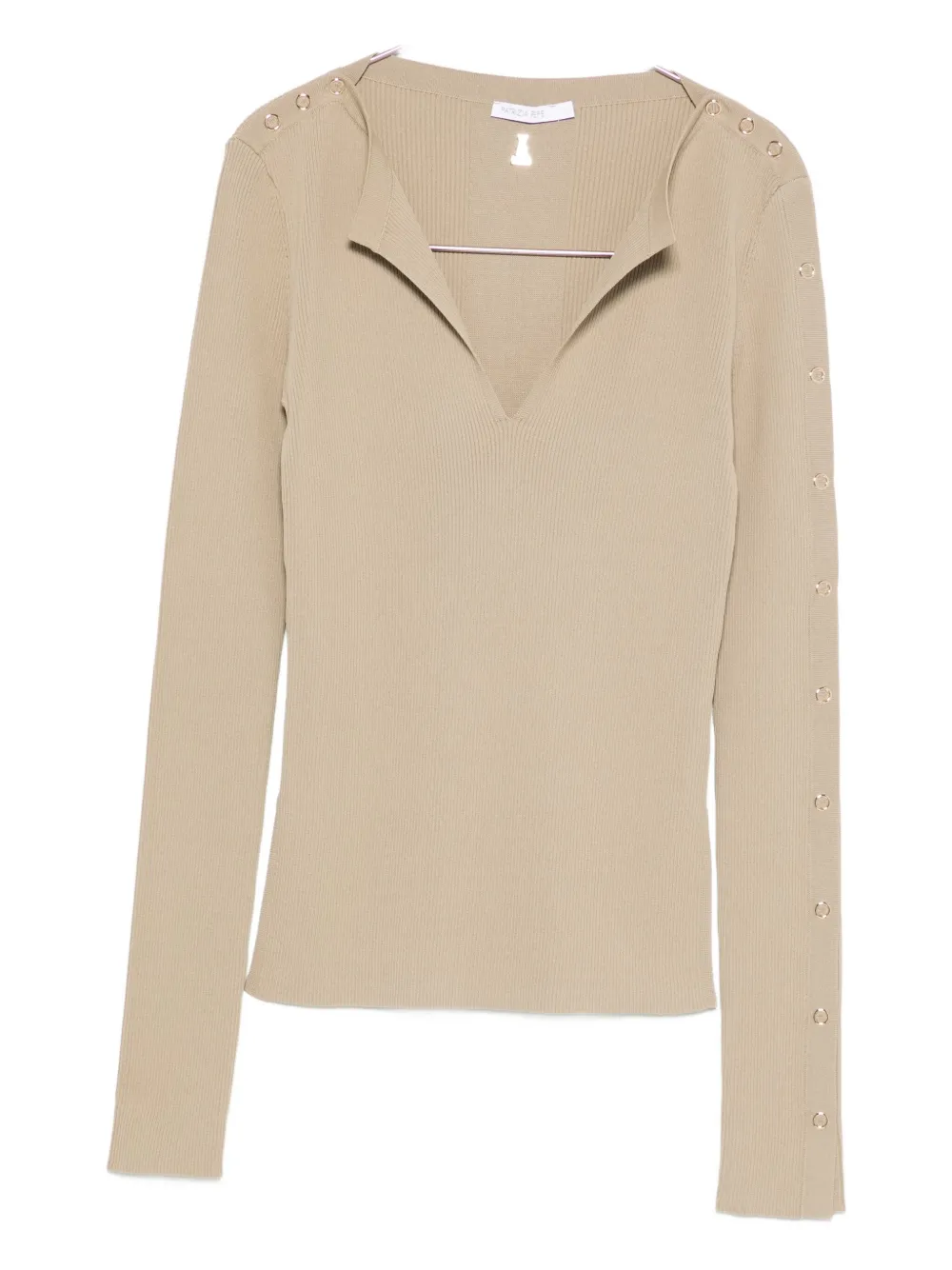 Patrizia Pepe Ribbed Sweater In Neutral