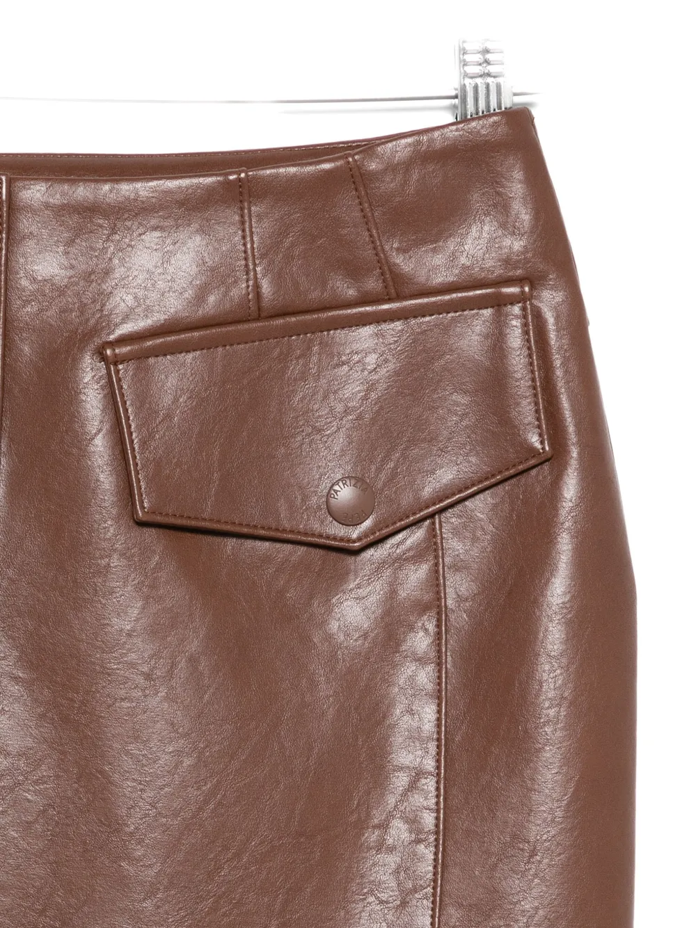 Patrizia Pepe Button-fastening Mini Skirt In Brown