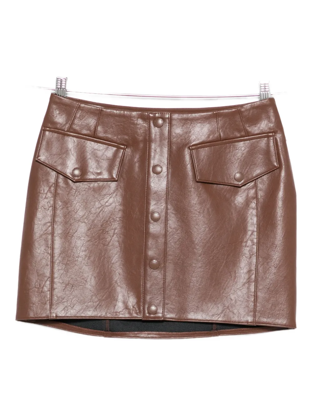 Patrizia Pepe Button-fastening Mini Skirt In Brown