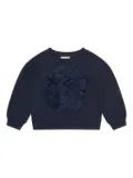 MAMA LUMA KIDS glitter-flower long-sleeves sweatshirt - Blue