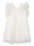 MAMA LUMA KIDS glitter-embellished ruffle-detail dress - White
