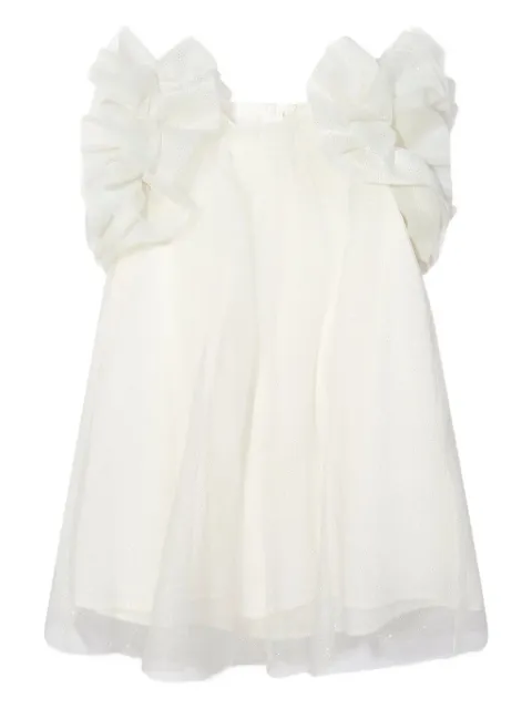 MAMA LUMA KIDS glitter-embellished ruffle-detail dress