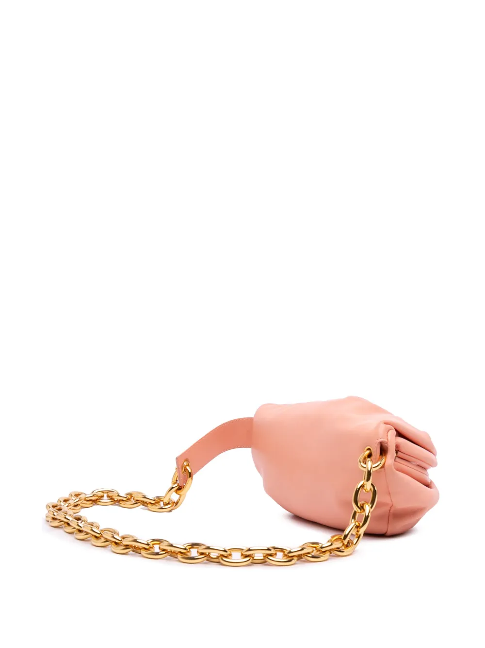 Pre-owned Bottega Veneta 2012-2025 Lambskin Chain Pouch Belt Bag In Pink
