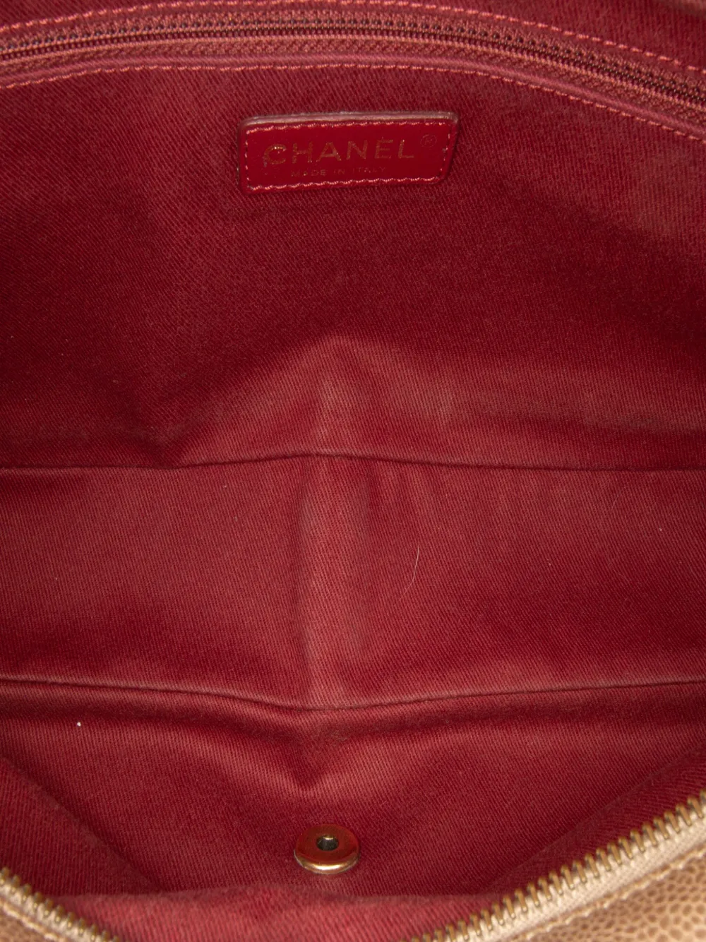 Pre-owned Chanel 2012 Large Quilted Caviar Shiva Flap Crossbody Bag In Brown