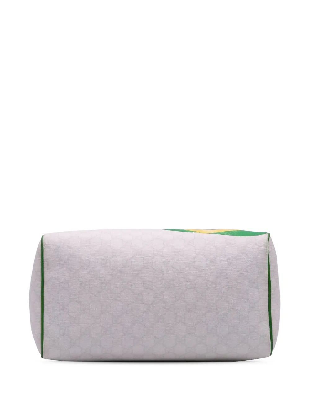 Pre-owned Gucci 2016-2025 Medium Gg Supreme Brazilian Flag Joy Boston Bag In Green