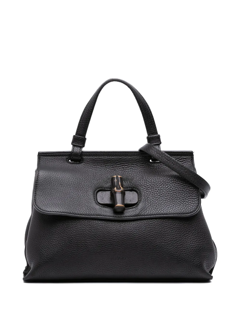 Gucci Pre-Owned 2016-2025 スモール レザー バンブー デイリー サッチェルバッグ - ブラック Gucci Pre-Owned 2016-2025 スモール レザー バンブー デイリー サッチェルバッグ - ブラック