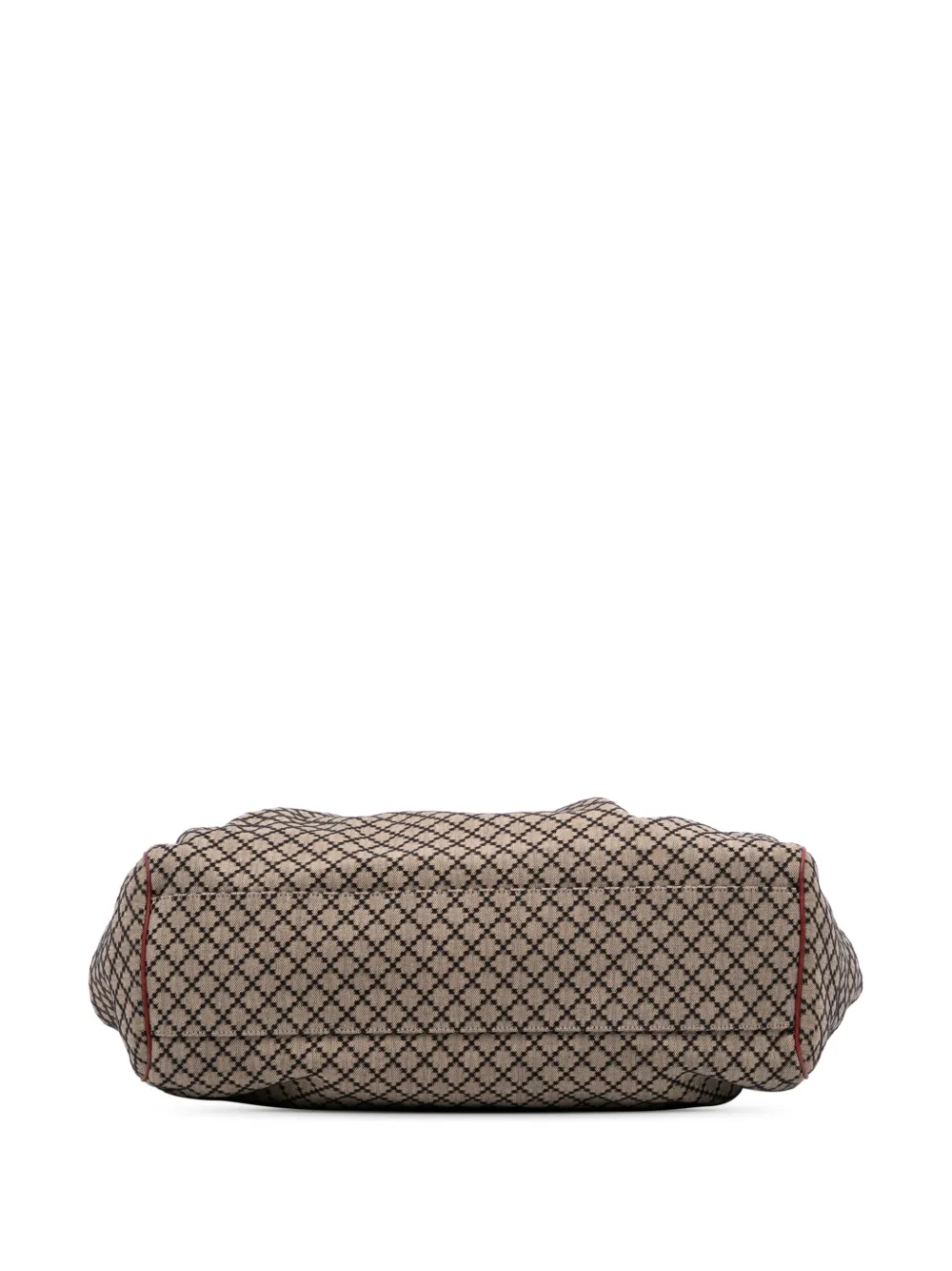 Pre-owned Gucci 2016-2025 Large Diamante Canvas Sukey Tote Bag In Brown