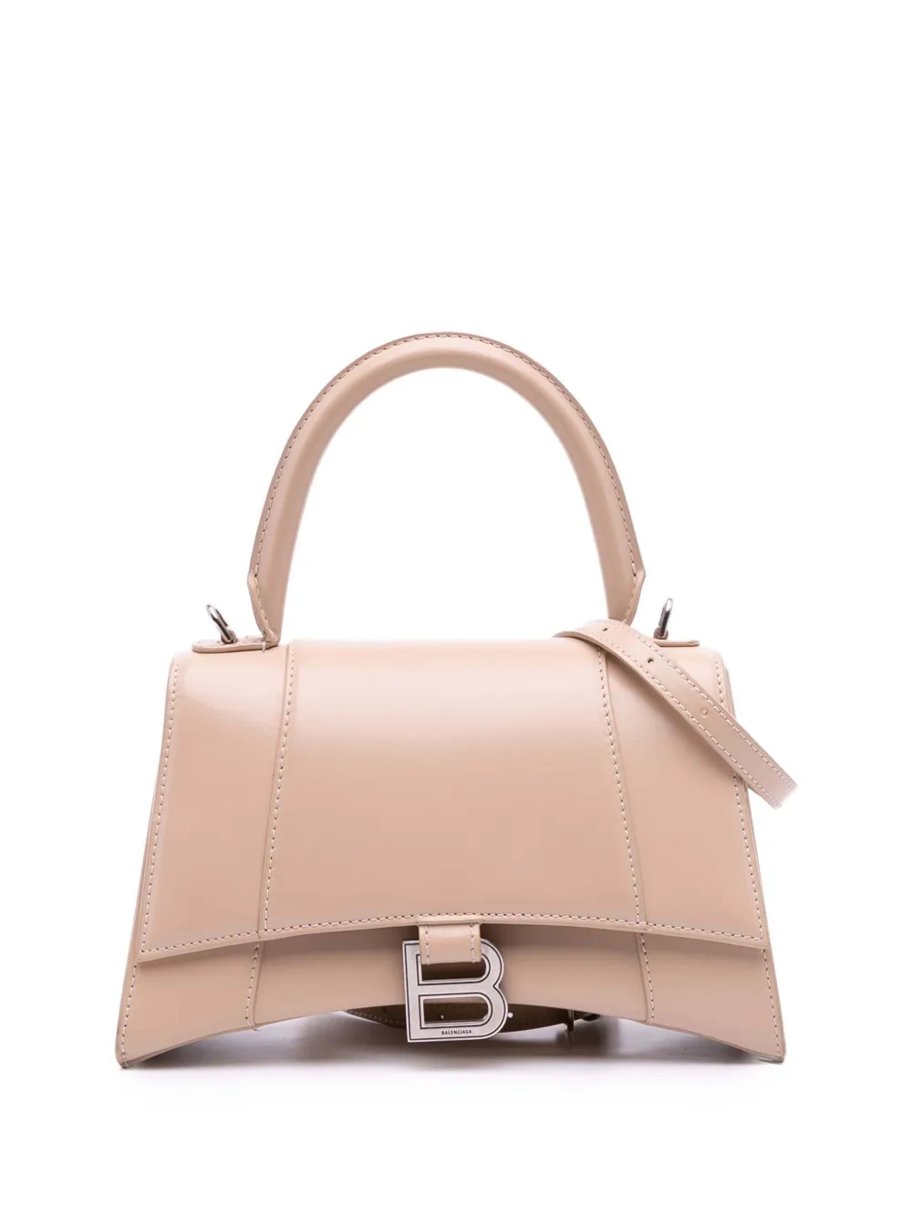 Balenciaga Pre-Owned 2021 Small Leather Hourglass Top Handle Bag satchel | Brown | Image 1