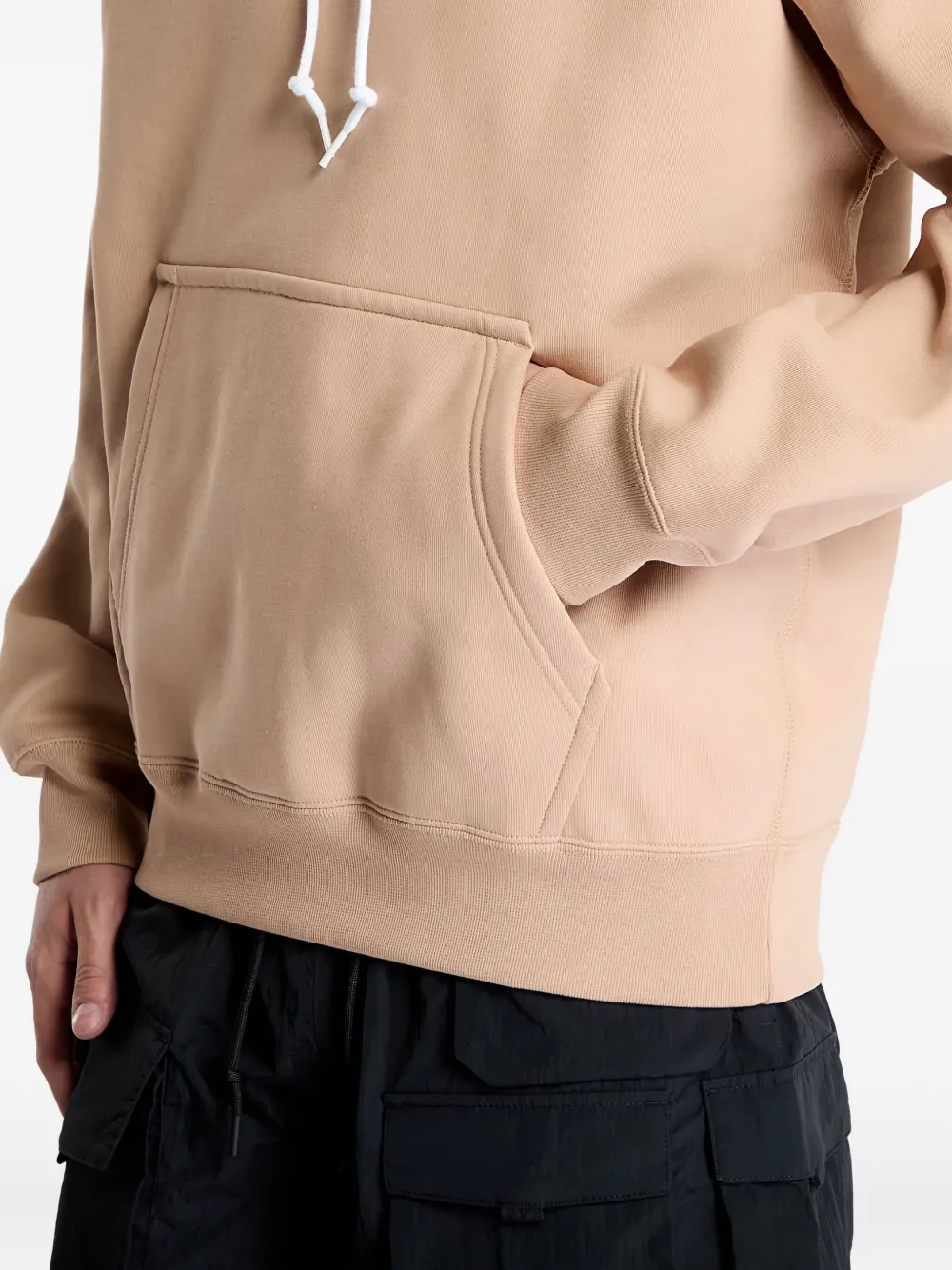 Nike Swoosh-logo Fleece Hoodie In Brown