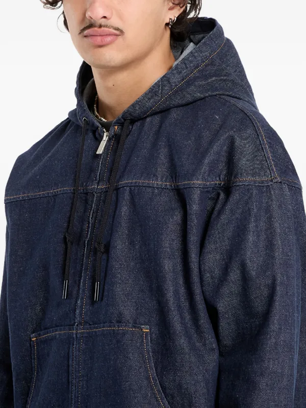 Calvin Klein zip-front Hooded Denim Jacket | Blue | FARFETCH