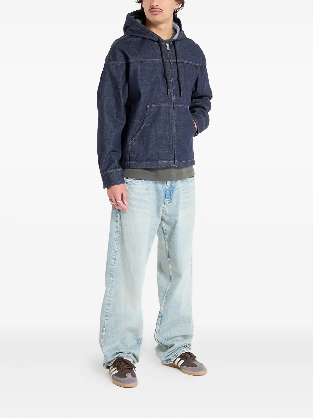 Calvin Klein zip-front hooded denim jacket | Denim Jackets | Image 2