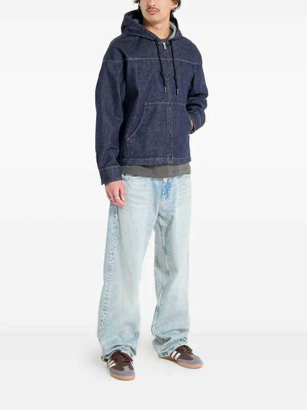Calvin Klein zip-front Hooded Denim Jacket | Blue | FARFETCH