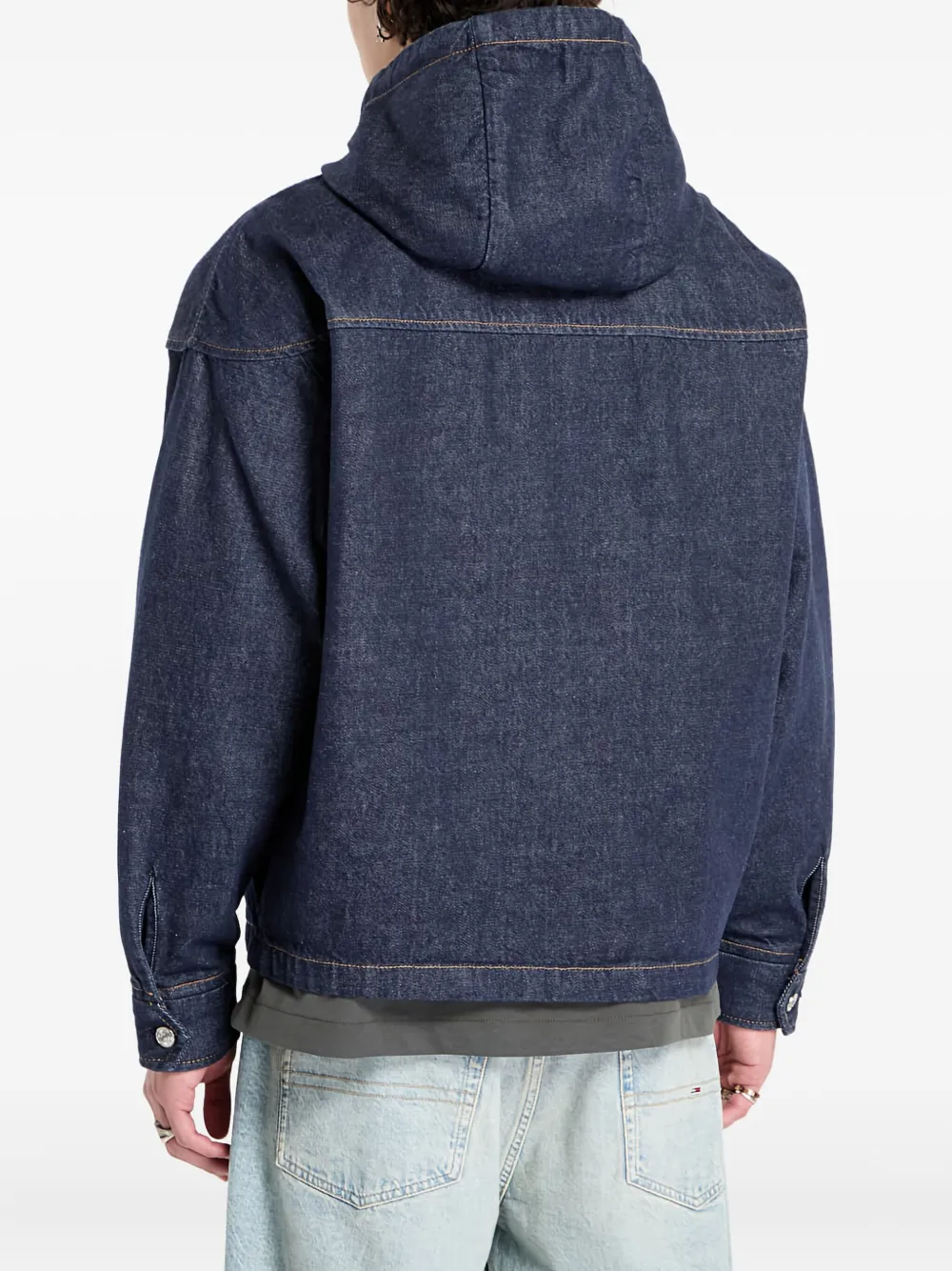 Calvin Klein Denim jack met capuchon en rits Blauw