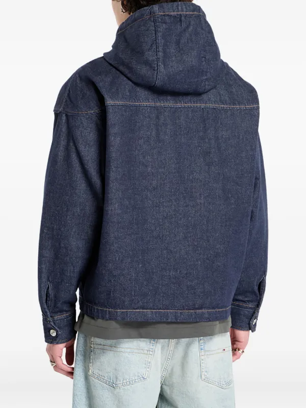 Calvin Klein zip-front Hooded Denim Jacket | Blue | FARFETCH