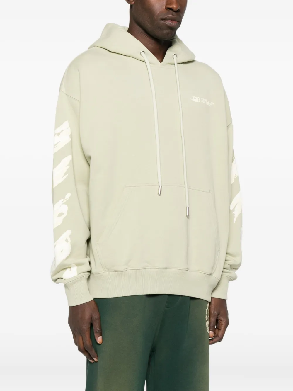 Off-White Hoodie met verfspatten Beige