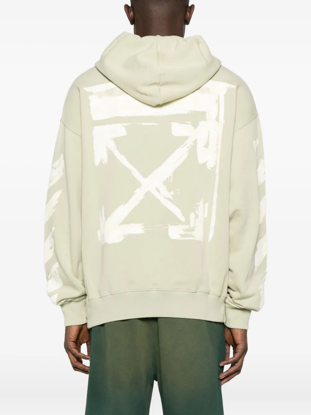 Off-White Hoodie met verfspatten Beige