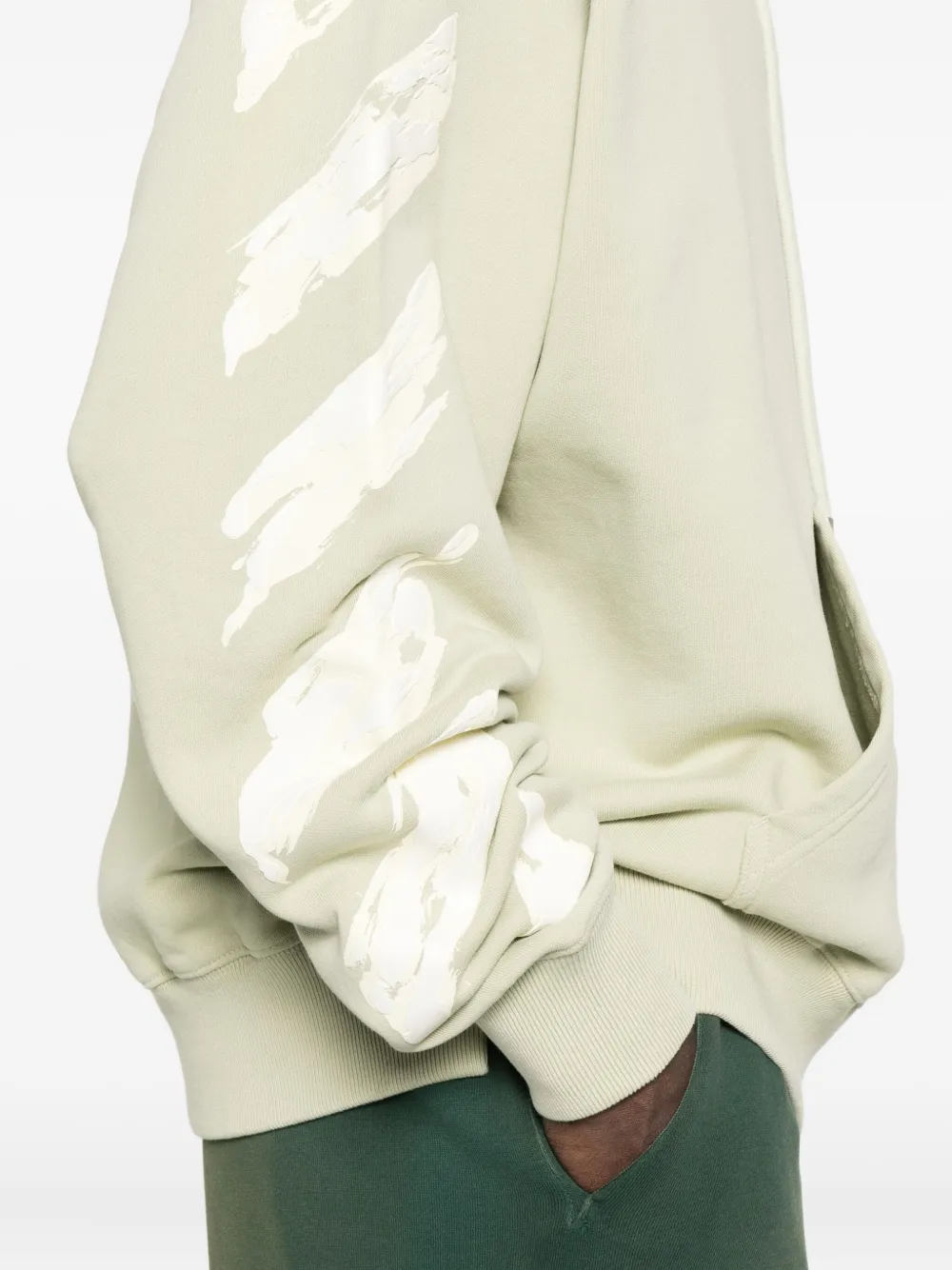 Off-White Hoodie met verfspatten Beige