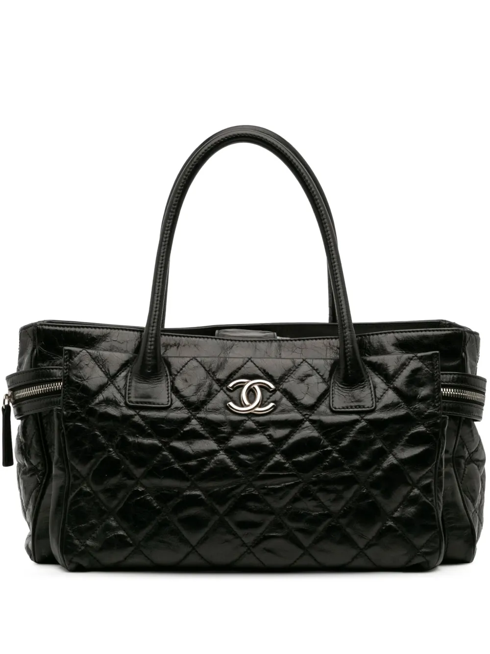 CHANEL Pre-Owned 2008-2009 Medium Quilted Glazed Calfskin Executive tote bag | Black | Image 1