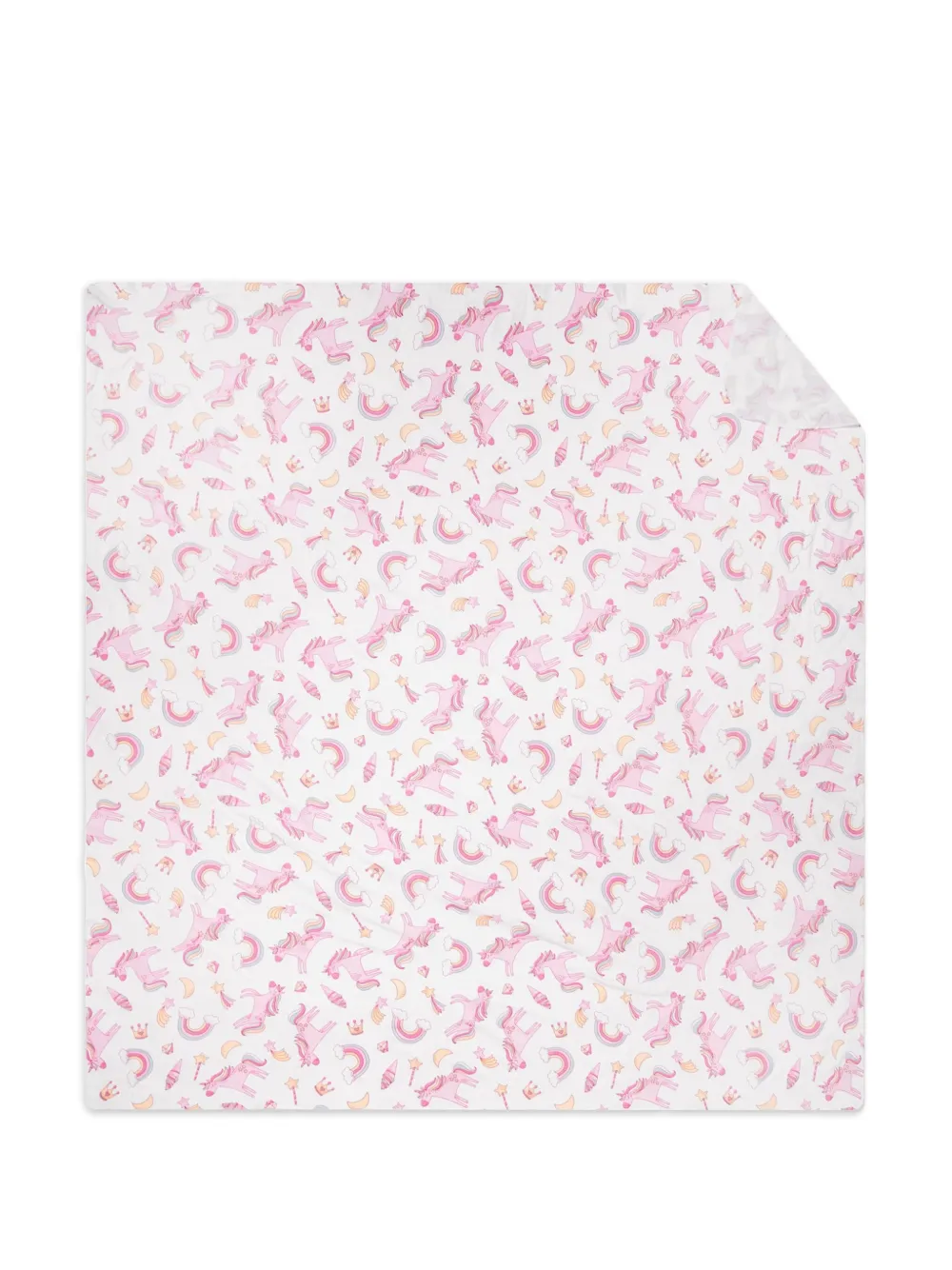 MAGNOLIA BABY unicorn-print rainbow-pattern blanket - Rosa