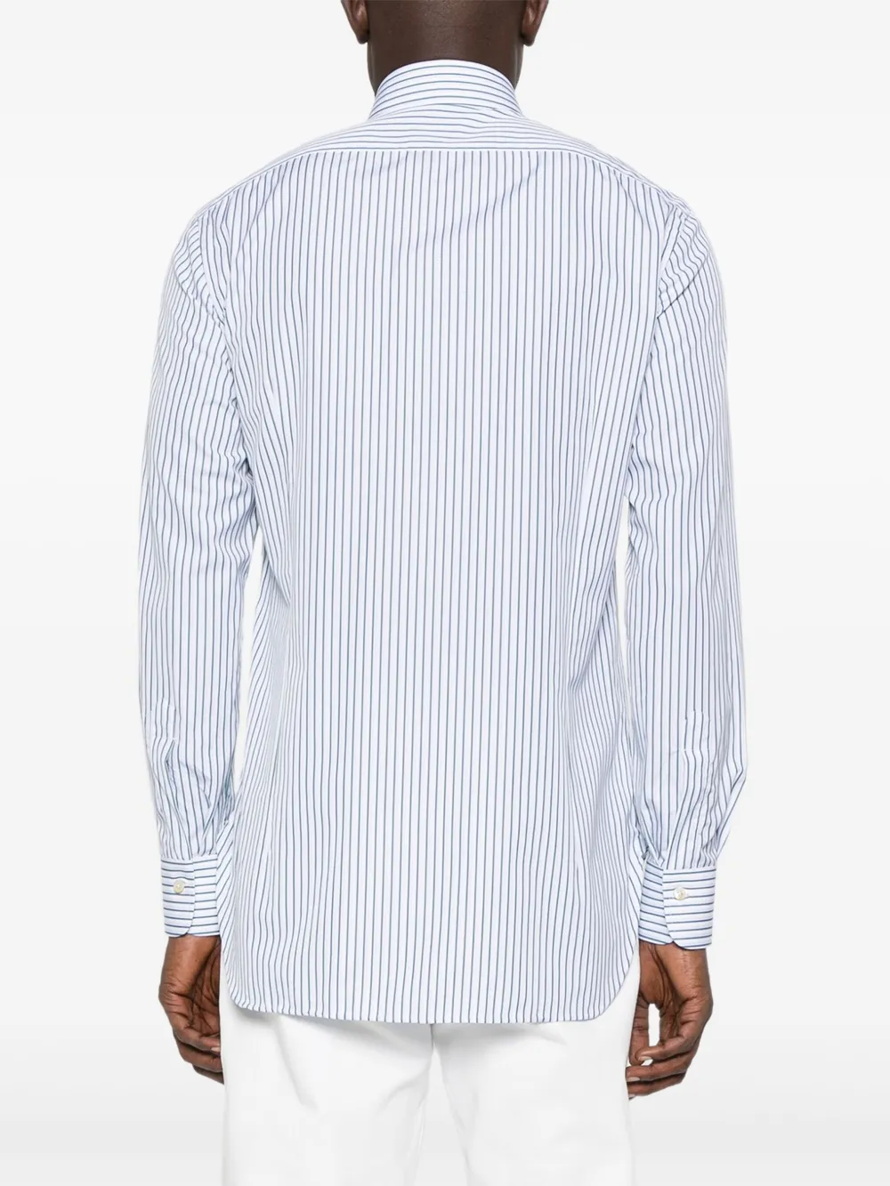 Kiton Gestreept overhemd met lange mouwen Wit