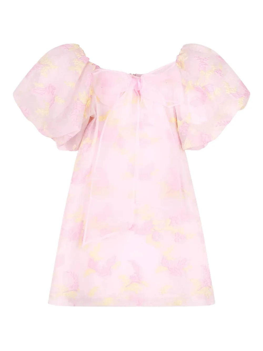 MAMA LUMA KIDS フローラル パフスリーブ ワンピース - ピンク MAMA LUMA KIDS フローラル パフスリーブ ワンピース - ピンク