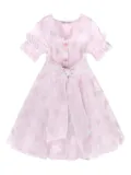MAMA LUMA KIDS rose-print frill-sleeved dress - Pink