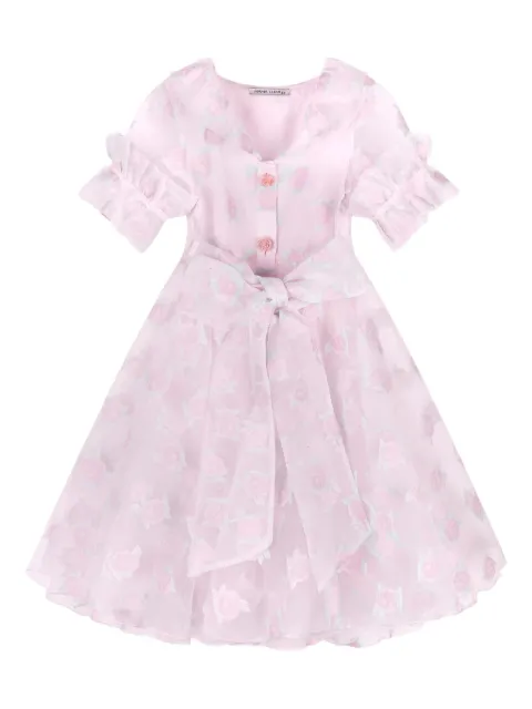 MAMA LUMA KIDS rose-print frill-sleeved dress