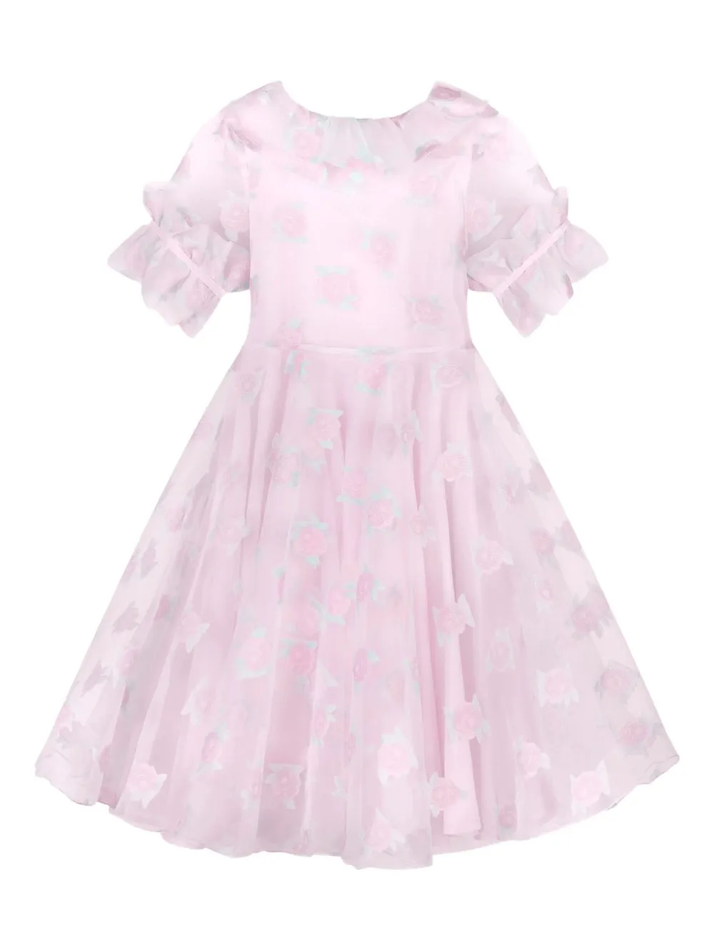 MAMA LUMA KIDS rose-print frill-sleeved dress | Girls Party & Special Occasion Dresses | Image 2