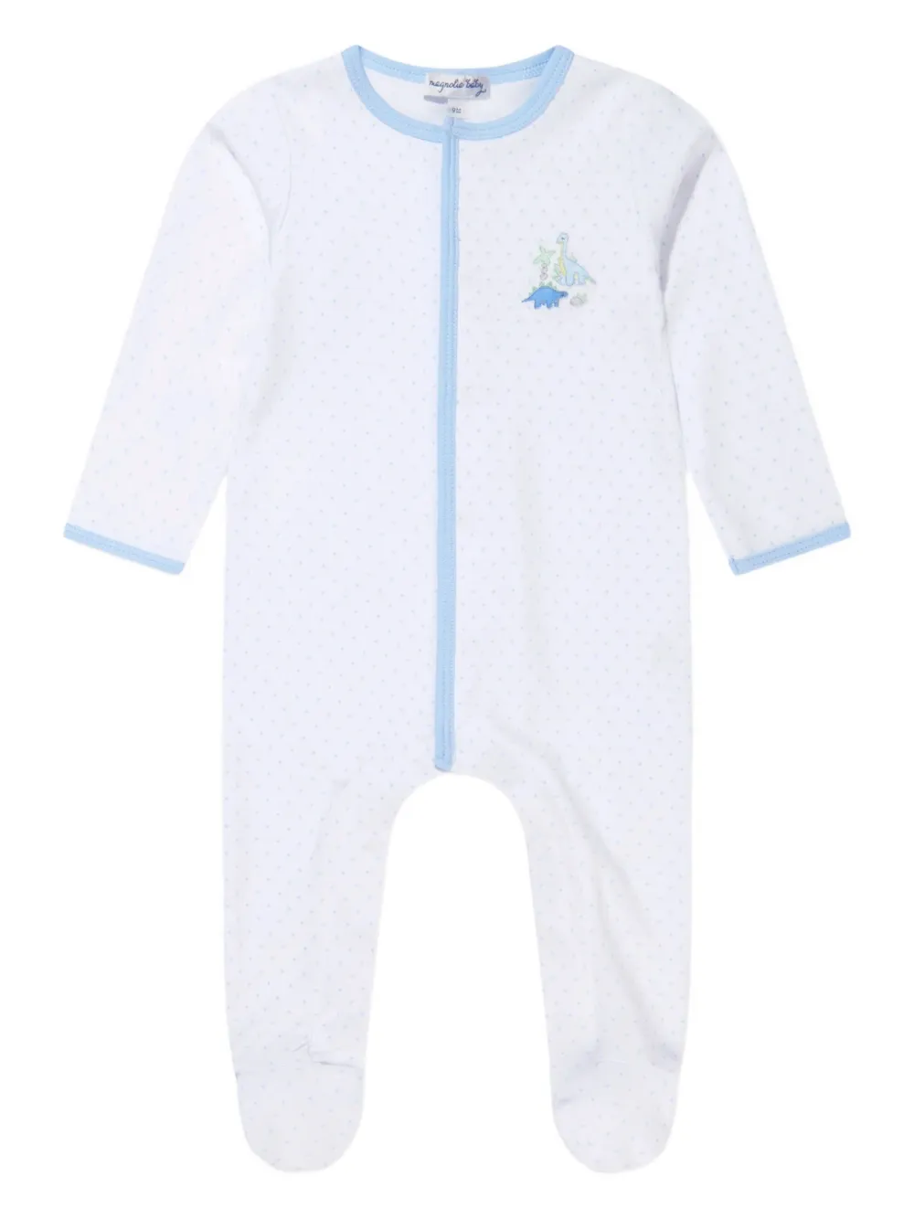 MAGNOLIA BABY dinosaur-print spot babygrow | White | Image 1