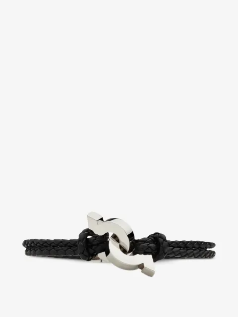 Ferragamo gancini-plaque leather bracelet