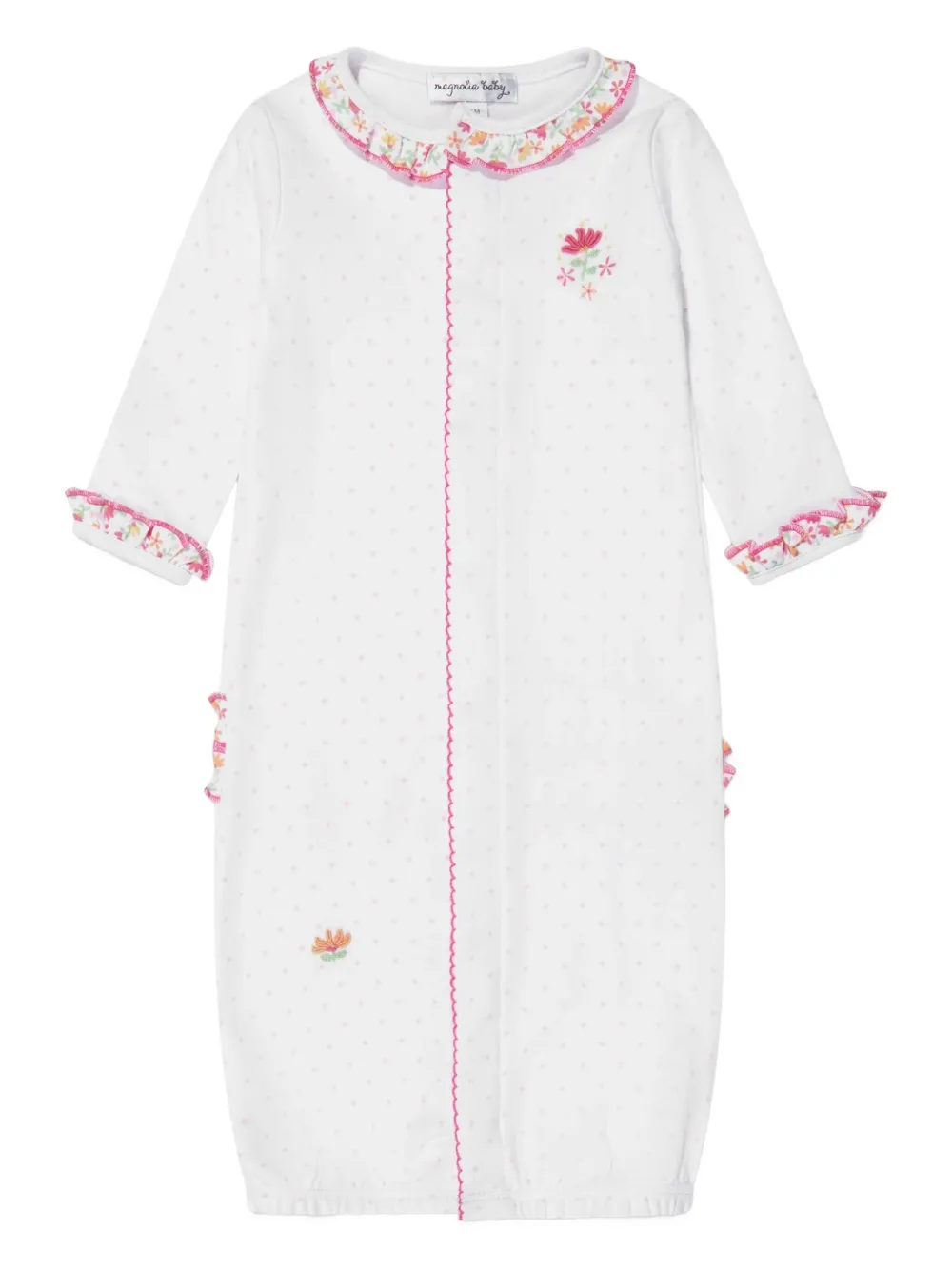 Magnolia Baby Babies' Embroidered Ruffled Romper In White