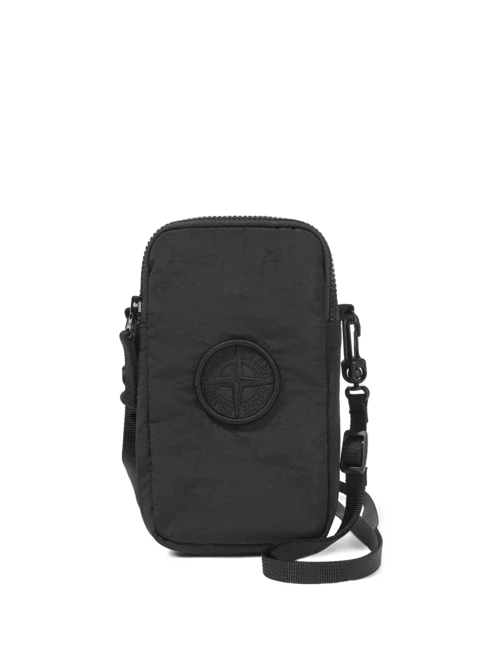 Stone Island Junior Messengertas met logopatch Zwart