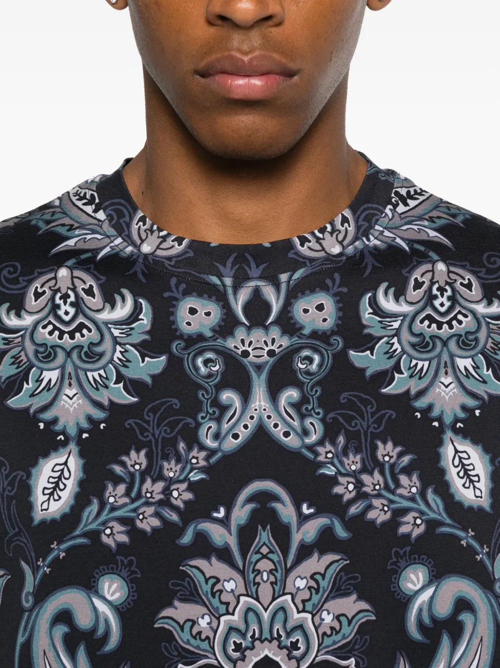 ETRO T-shirt met paisley-print Blauw