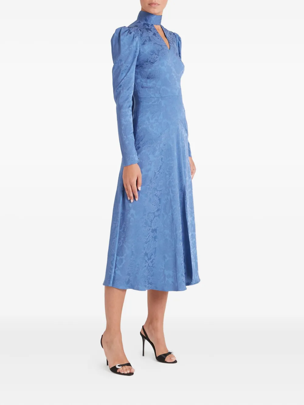 Temperley London Madame Split jurk met bloemenprint Blauw