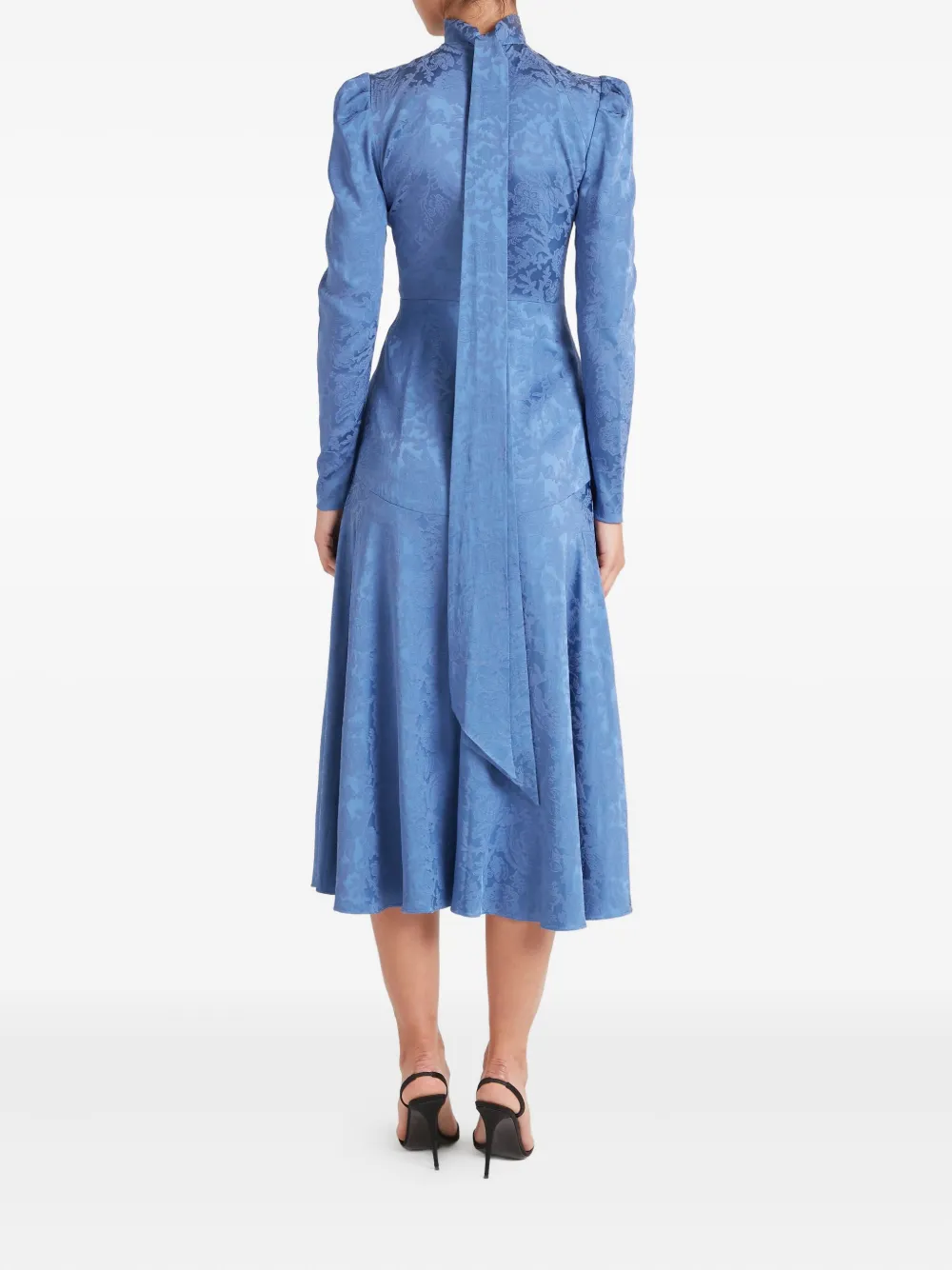 Temperley London Madame Split jurk met bloemenprint Blauw
