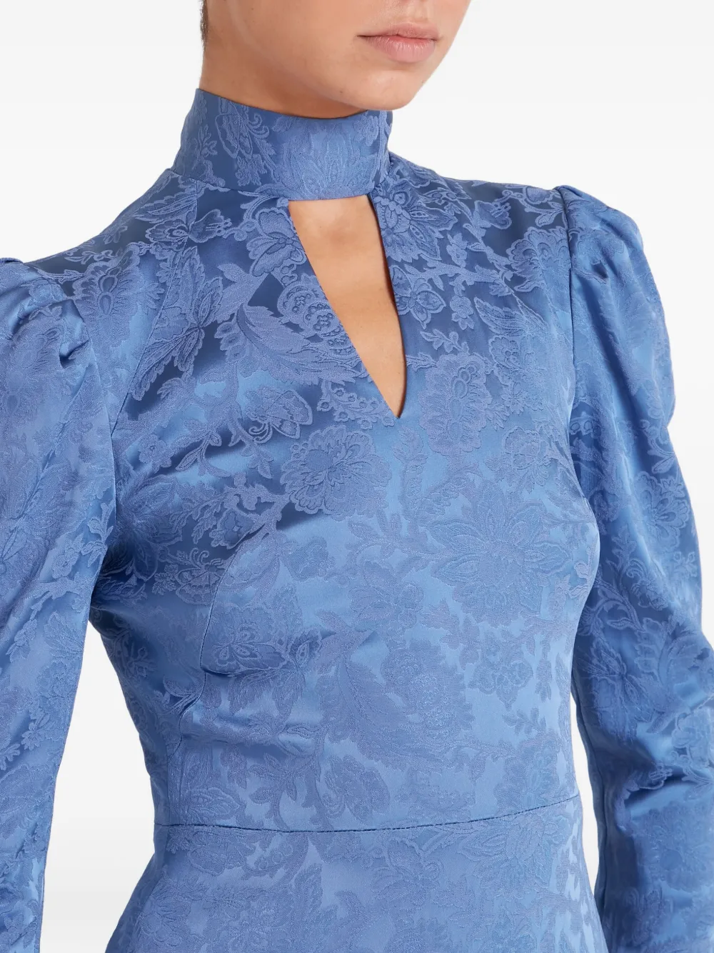 Temperley London Madame Split jurk met bloemenprint Blauw