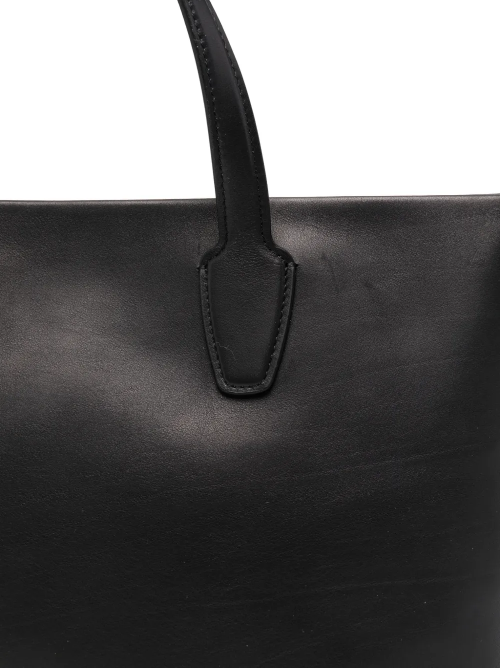 The Row Marcel Textured-leather Tote In Black