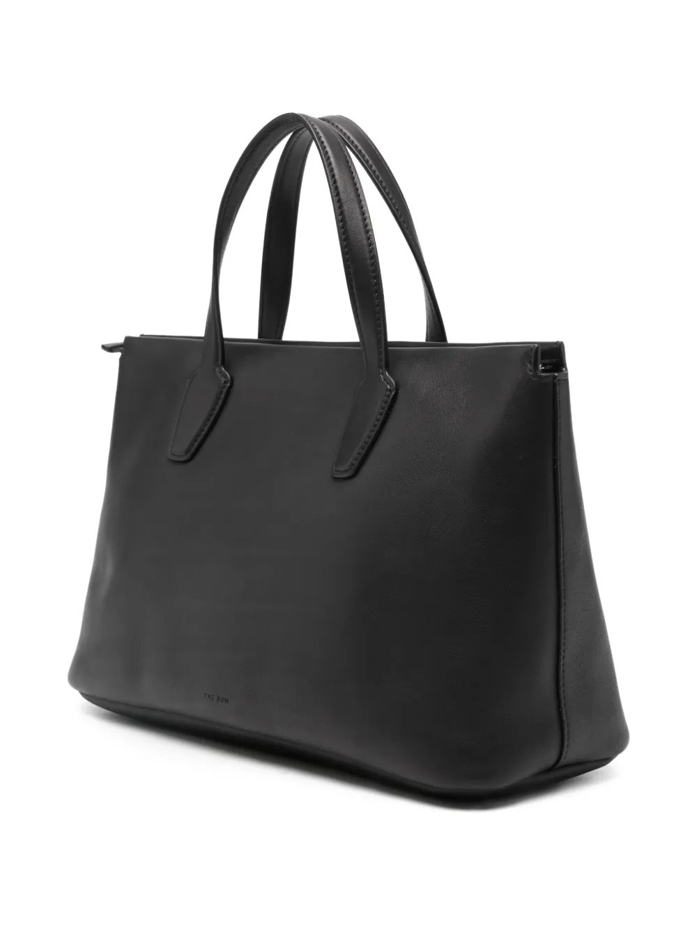 The Row Marcel Textured-leather Tote In Black