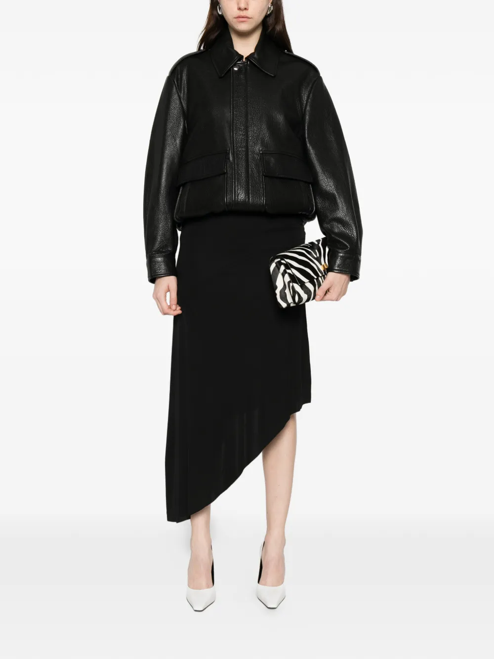 The Frankie Shop asymmetric skirt - Zwart