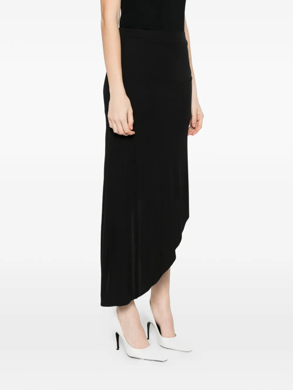 The Frankie Shop Kitty doorzichtige asymmetrische rok Zwart