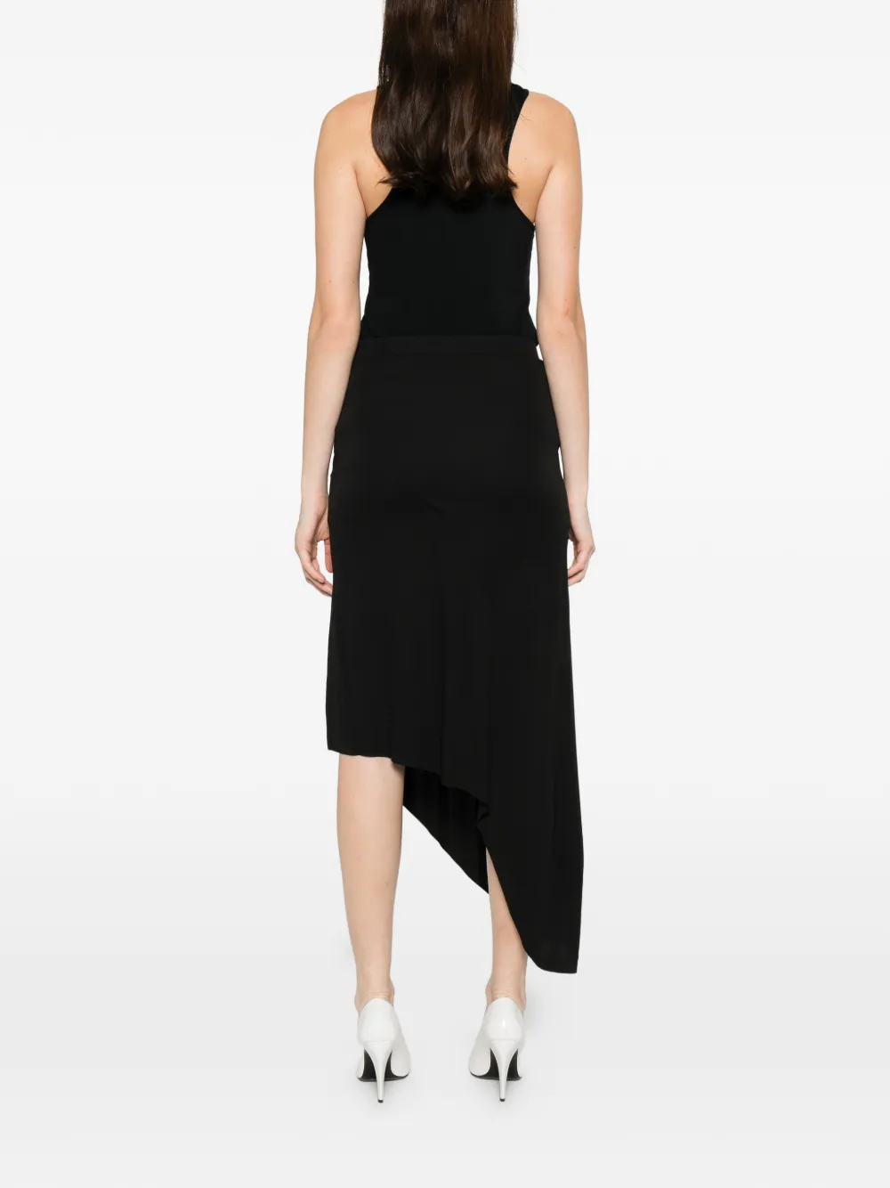 The Frankie Shop Kitty doorzichtige asymmetrische rok Zwart