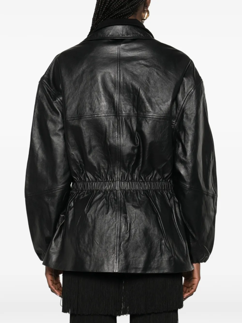 Carnaby Funnel-Neck Leather Jacket