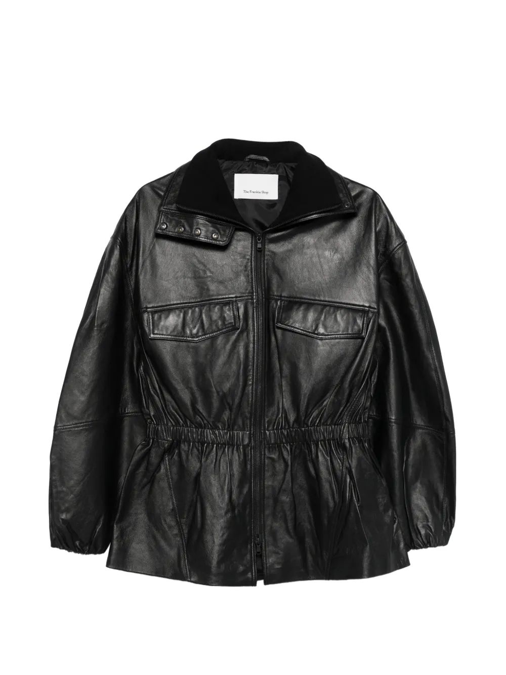 The Frankie Shop Carnaby Funnel neck leather jacket - Nero