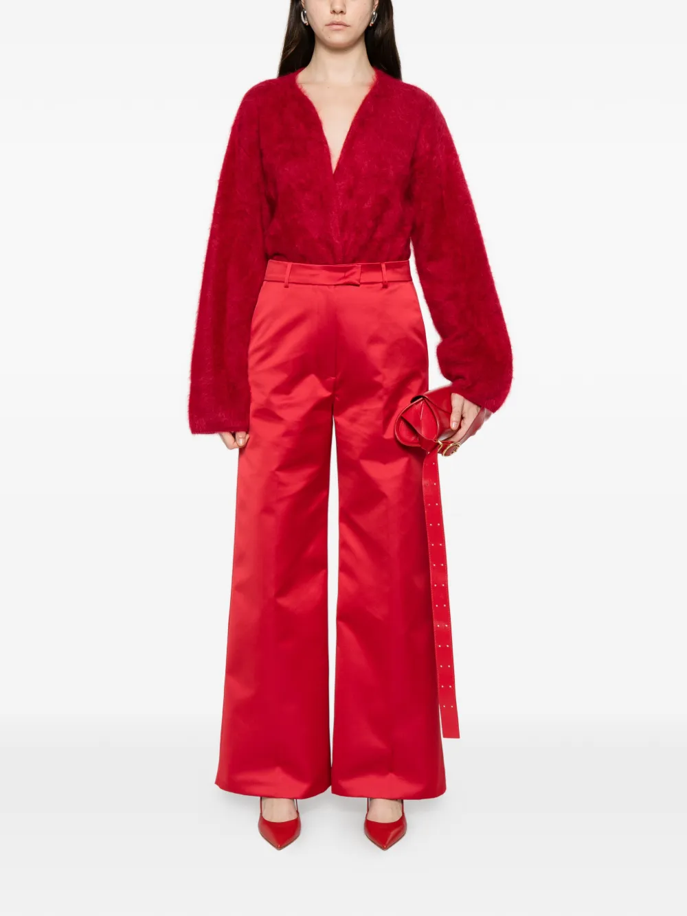 The Frankie Shop Brickell satin trousers - Rood
