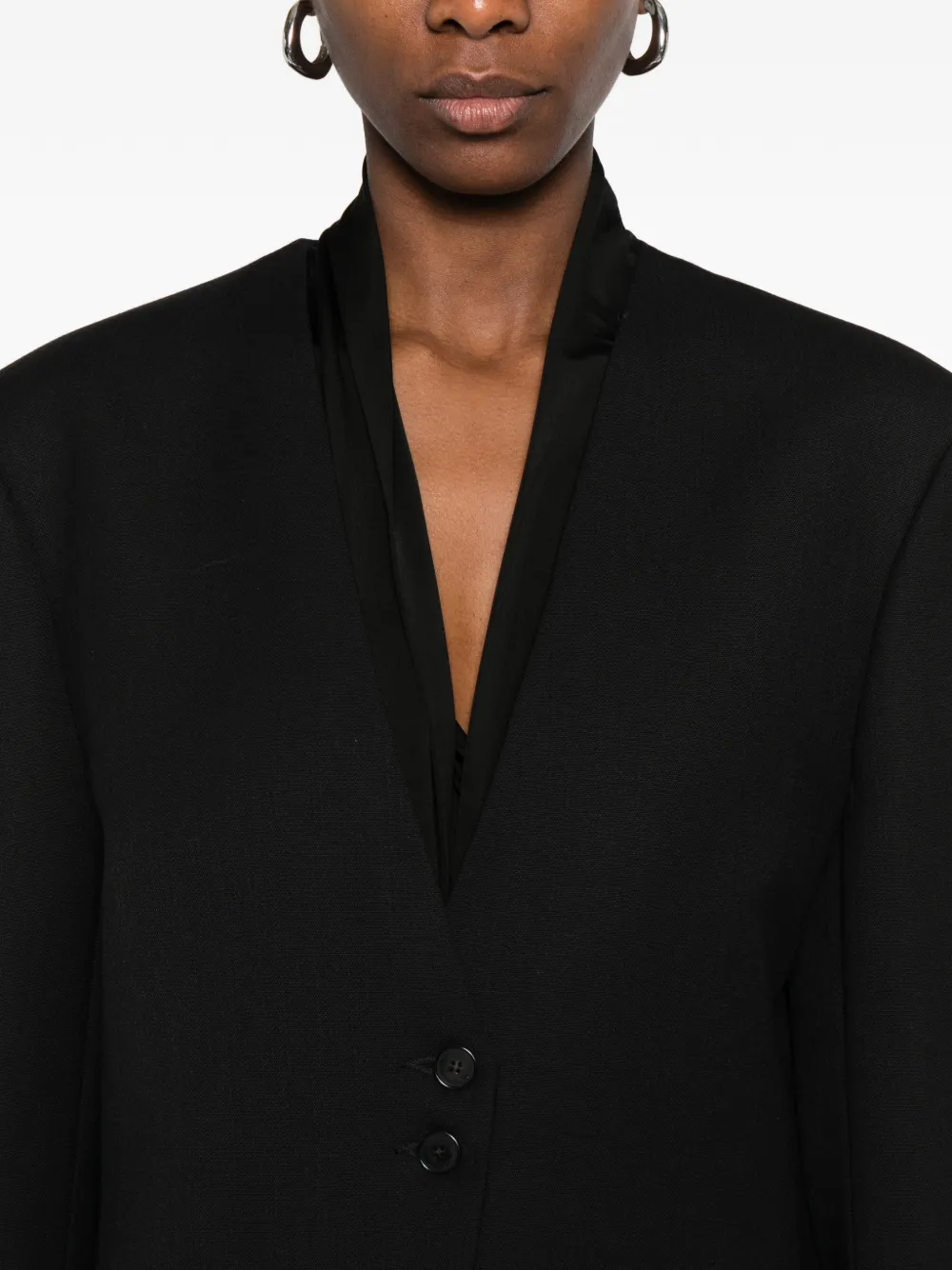 The Frankie Shop Kraagloze blazer Zwart
