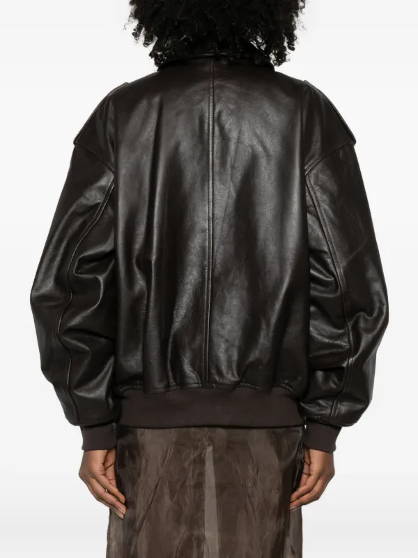 The Frankie Shop Viper レザージャケット | ブラウン | FARFETCH JP