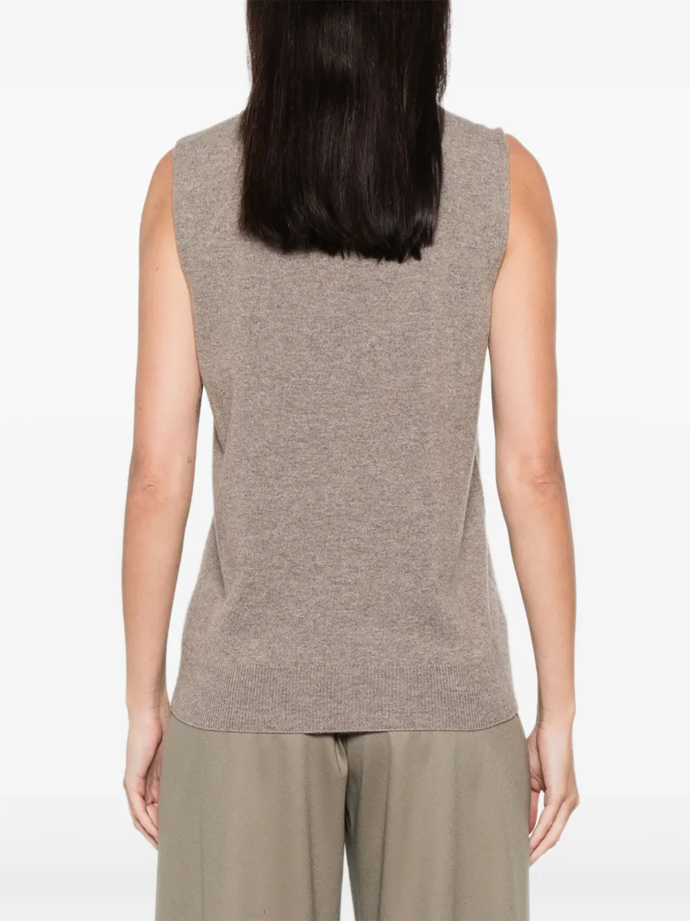 The Row Meritas Turtleneck Sleeveless Top In Neutral