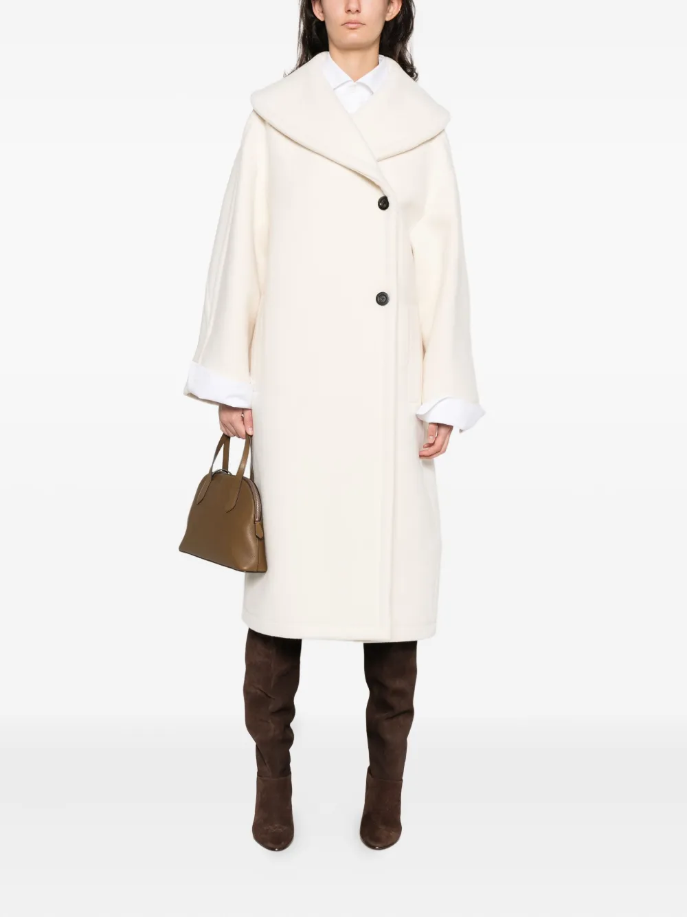 The Row Regino Oversized Wool Coat In Pink